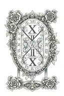 Roman numeral three using Julia, Samantha and Hannah as vertical columns tattoo design idea