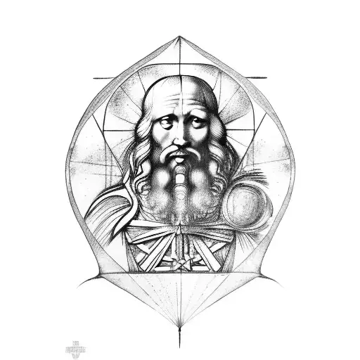 leonardo da vinci  tattoo design idea