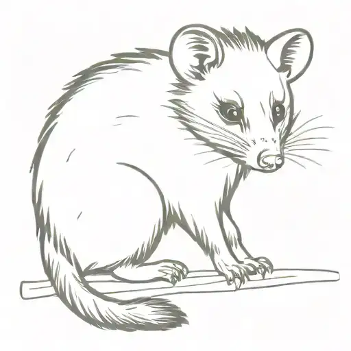 Opossum small tattoo tattoo design idea
