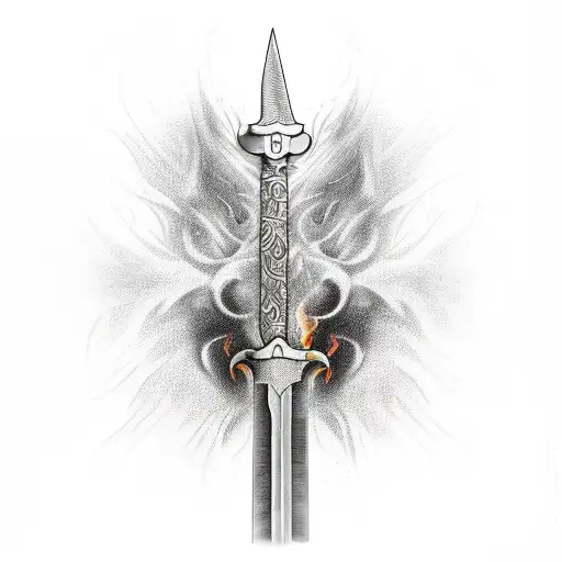 Sketch Sword Tattoo Idea - BlackInk AI