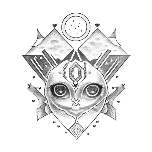 five eyes with hearts as pupils crying tattoo design idea