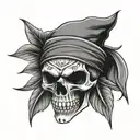 G59 skull wearing bandana tattoo design idea