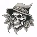 G59 skull wearing bandana tattoo design idea