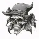 G59 skull wearing bandana tattoo design idea
