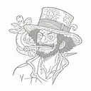 Brook One Piece enjoying tattoo design idea