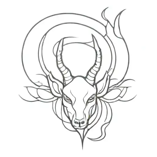 female devil horns tattoo design idea