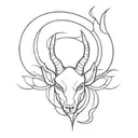 female devil horns tattoo design idea