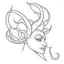 female devil horns tattoo design idea