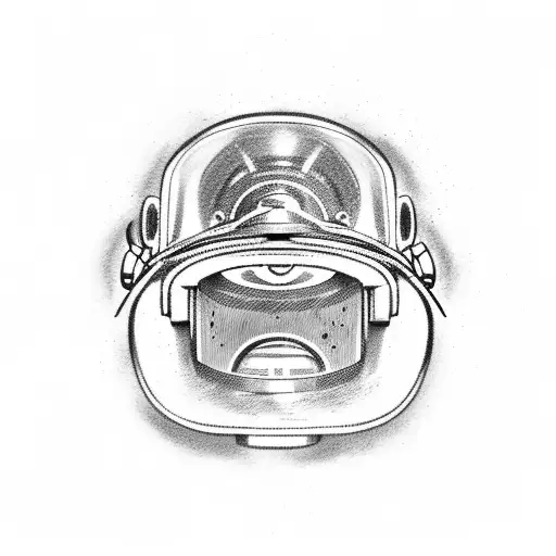old commercial diving  helmet tattoo design idea