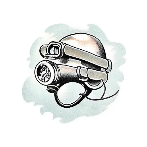 diving helmet  tattoo design idea