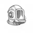 old commercial diving  helmet tattoo design idea