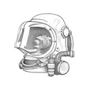 old commercial diving  helmet tattoo design idea