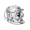 old diving helmet tattoo design idea