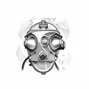 old diving helmet tattoo design idea