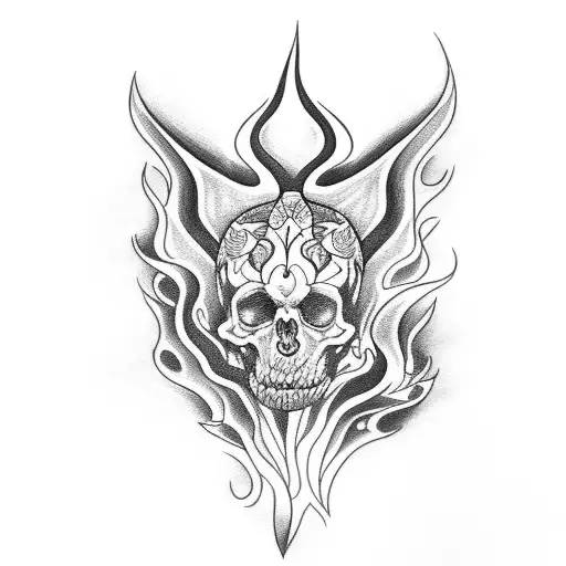 leon en flamas  tattoo design idea