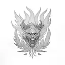 leon en flamas  tattoo design idea