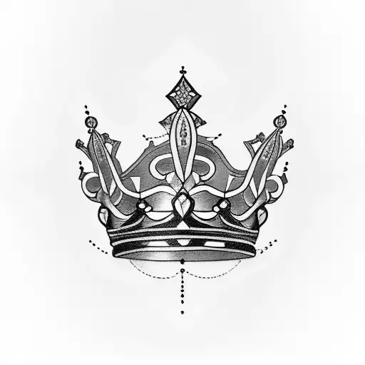 submissive tattoo of a queens crown with Katarina written underneath it tattoo design idea