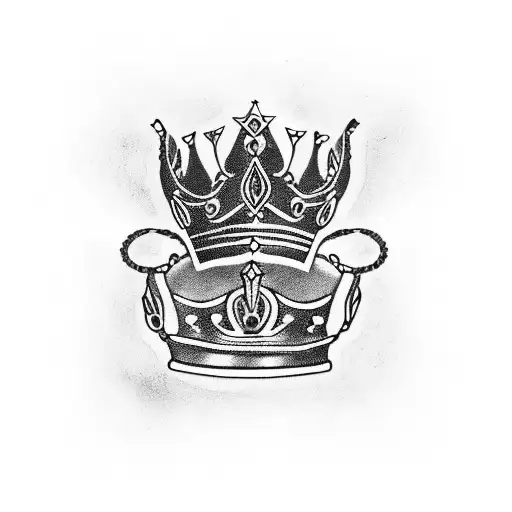 Queen's Crown with bdsm whip. femdom style tattoo design idea