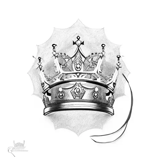 Queen's Crown with bdsm whip tattoo design idea