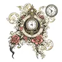 vienna words with clock  tattoo design idea