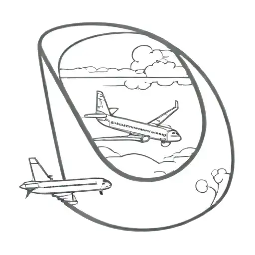 airplane window lookin in  tattoo design idea