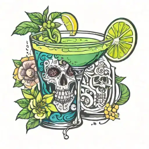 margarita and party   tattoo design idea