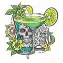 margarita and party   tattoo design idea