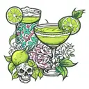 margarita and party   tattoo design idea