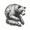 back tattoo of a bear scartching and holding on your collarbone tattoo design idea
