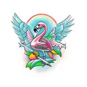 flamingo tattoo design idea
