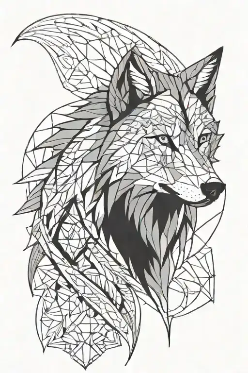 wolf turkish tattoo design idea