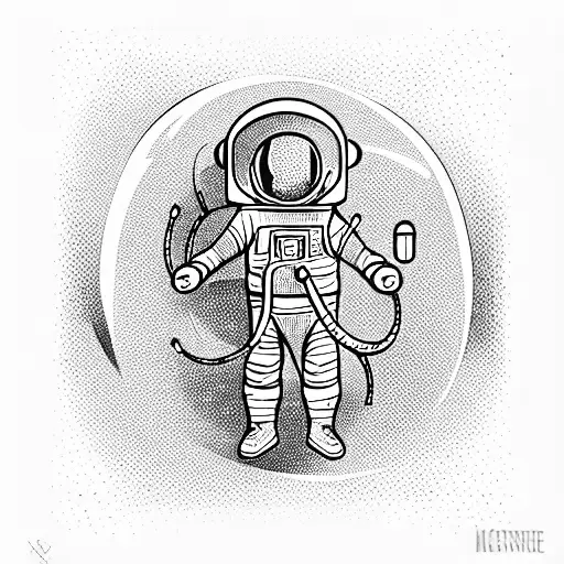 astronaut made from geometry shapes tattoo design idea