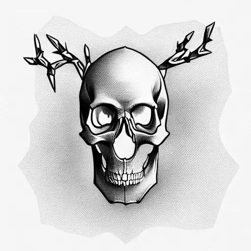 low polygon skull tattoo design idea