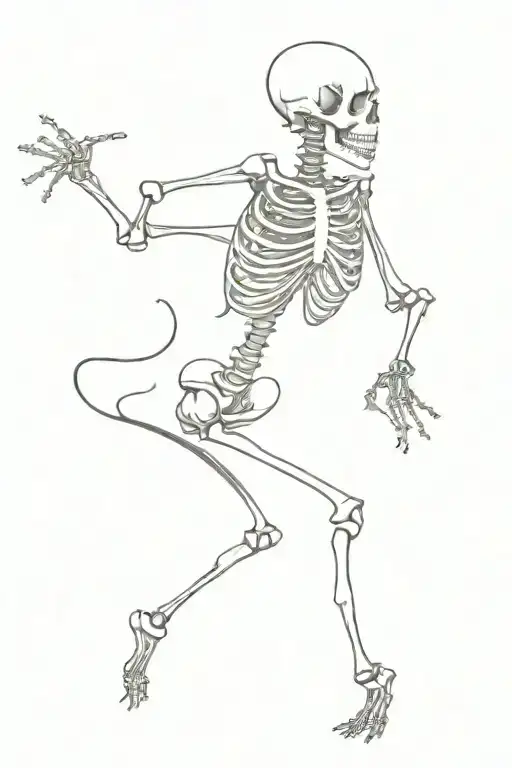 dancing skeleton tattoo design idea