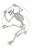dancing skeleton tattoo design idea
