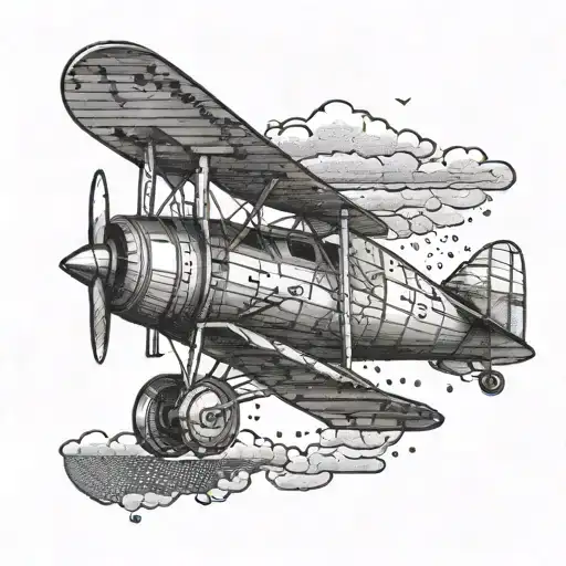 Old Aeroplane tattoo design idea