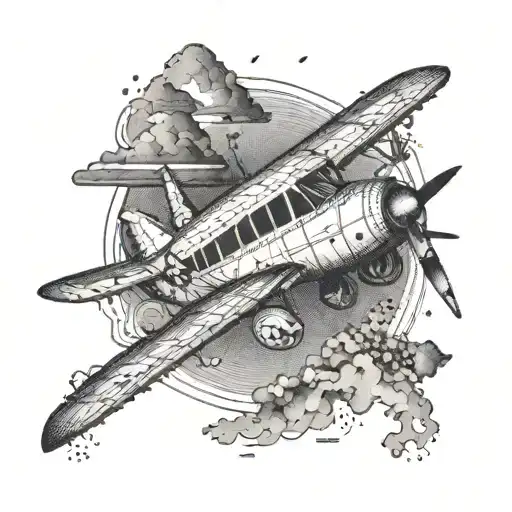 Aeroplane tattoo design idea
