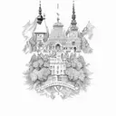 Czech Republic with United States of America  tattoo design idea