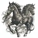 dark Thestral horse tattoo design idea