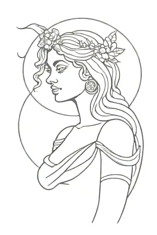 aphrodite greek goddess tattoo design idea