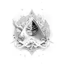 oceans wind mountain snow  kitesurf tattoo design idea