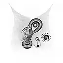 kokopelli in center with music notes  a tattoo design idea