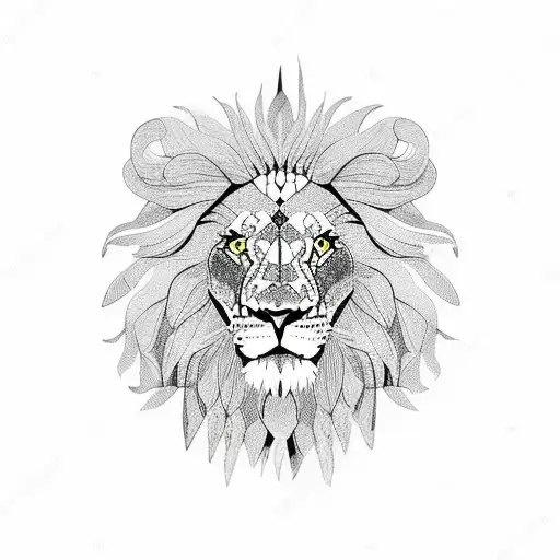 lion snake flowers tattoo design idea