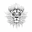 lion snake flowers tattoo design idea