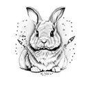 cute but scary stuffed rabbit tattoo design idea
