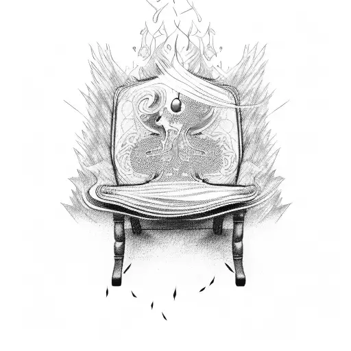 soul leaving body, falling back on chair  tattoo design idea