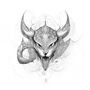 Open scroll with a rudder inside tattoo design idea