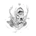 vertically Open scroll tattoo design idea