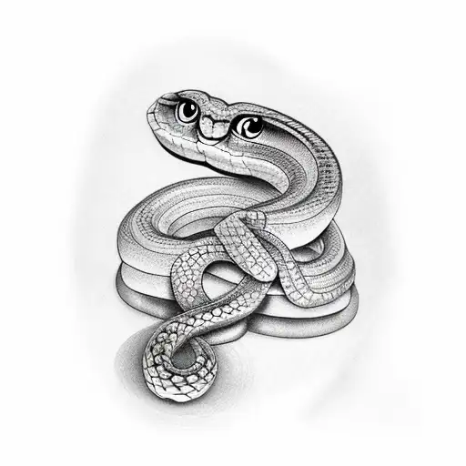 Snake dancing with Owl tattoo design idea