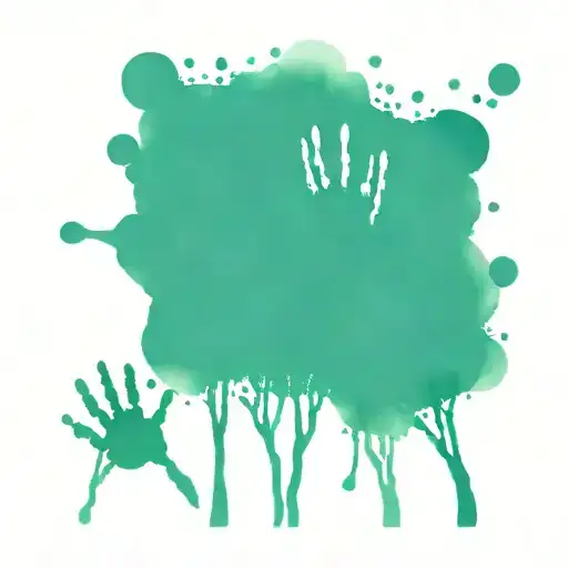 Incorporate elements of nature like trees and mountains into a tattoo design of your kids' handprints, symbolizing strength and growth tattoo design idea